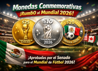 Senado avala emisión de monedas conmemorativas por el Mundial de Fútbol 2026