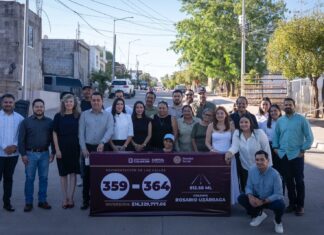 Rosario Uzárraga deja atrás el lodo con entrega de seis calles pavimentadas en Culiacán