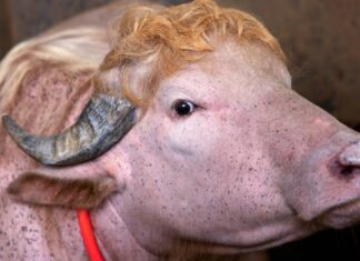 De la granja a la fama viral: El búfalo albino “Donald Trump” que arrasó en internet ya tiene comprador