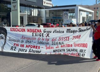 El magisterio rompe el silencio en Los Mochis: Marcha masiva contra las promesas incumplidas de Claudia