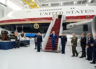 Adiós al azul histórico: Trump estrena avión presidencial de 400 millones de dólares donado por Qatar