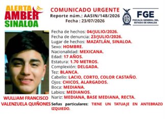 Activan Alerta Amber en Sinaloa por la desaparición del menor Wulliam Francisco en Mazatlán