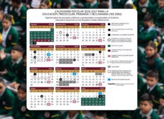 SEP oficializa calendario 2026-2027: clases inician el 31 de agosto y habrá 185 días lectivos