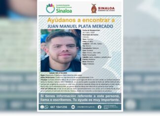 Buscan a Juan Manuel Plata Mercado: desapareció en la colonia 5 de Mayo de Culiacán