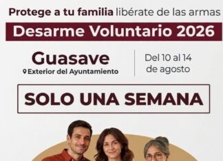 Guasave ofrece hasta 15 mil pesos en efectivo por la entrega anónima de armas de fuego